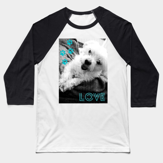 Love my dog II Baseball T-Shirt by mptresart